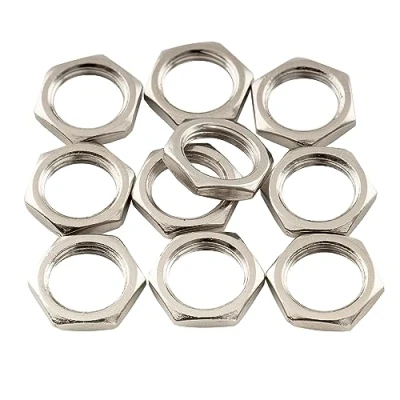 Afbeelding van Musiclily Pro Staal 3/8 Inch Potmeter Moer voor USA CTS Potmeters en Switchcraft Jacks, Nikkel (Set van 10)