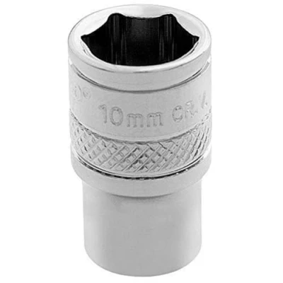 Afbeelding van Draper 32562 1/4&quot; vierkante aandrijving gepolijst chroom metrische socket, 10 mm grootte