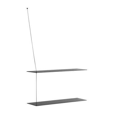 Afbeelding van Woud Stedge plank 80 cm. Zwartgeschilderd essenhout