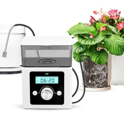 Afbeelding van Automatisch bewateringssysteem voor potplanten, binnenbewateringssysteem planten, automatische plantenwaterer binnen water en voedingsoplossing, met programmeerbare timer, realtime klok
