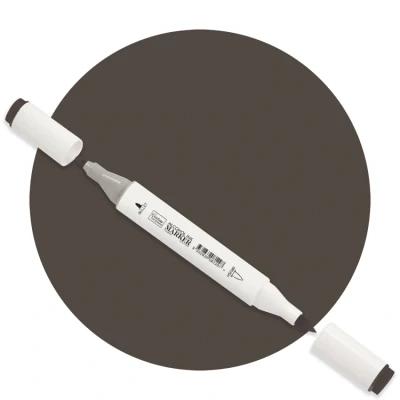 Afbeelding van Black Grey Twin Tip Alcohol Ink Marker