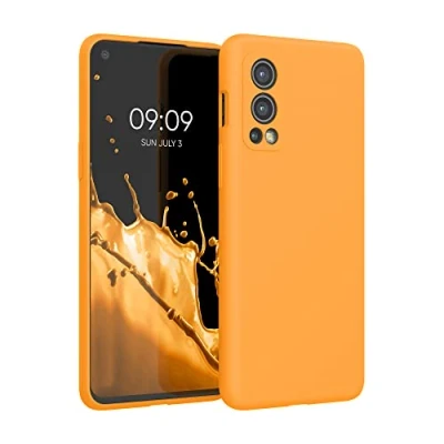 Afbeelding van kwmobile telefoonhoesje geschikt voor OnePlus Nord 2 5G Hoesje met siliconen coating Smartphone case in mango