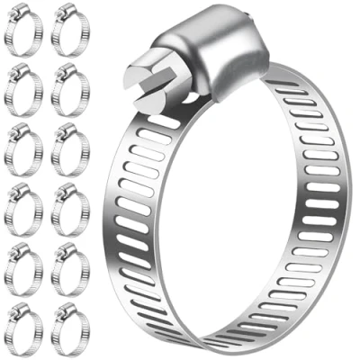 Afbeelding van Bolatus Slangklemmen 19 29 mm, 12 stuks slangklemmen, roestvrij staal, 304 instelbare schroefklemmen, buisklemmen, assortiment voor zwembadslang, gaspijp, tuinslang