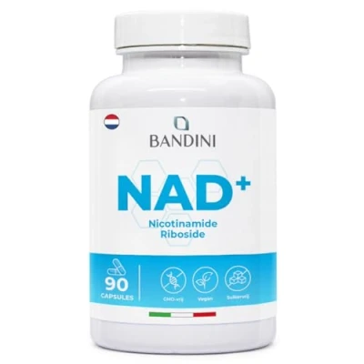 Afbeelding van Bandini® NAD+ Supplementen Nicotinamide Riboside Chloride 300 mg per portie Voorraad voor 3 maanden NAD Booster Om vermoeidheid en te verminderen 90 vegetarische capsules Vegan