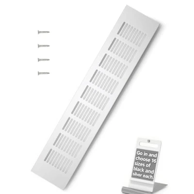 Afbeelding van WJUAN ventilatierooster zilver 400 mm, aluminium rechthoekig, voor ventilatie van kasten en slaapkamers