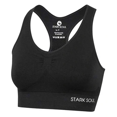 Afbeelding van STARK SOUL Bra Light Support Sportbeha dubbellaags voor dames, maten S, M, L en XL, zwart, XL