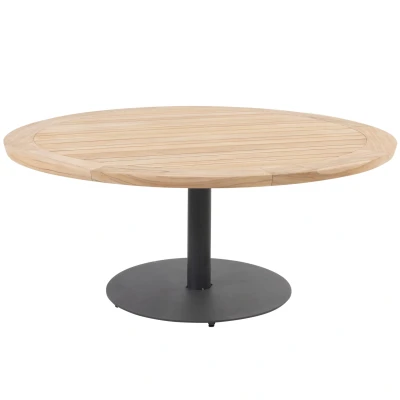 Afbeelding van Saba low dining teak tafel 160 Ø cm met antraciet onderstel Taste 4SO