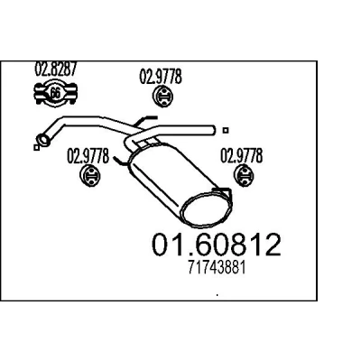 Afbeelding van MTS 01.60812 Einddemper 910mm