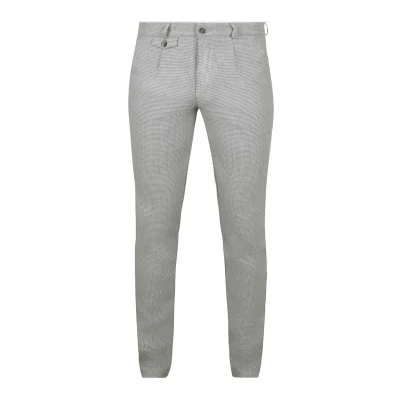 Afbeelding van Suitable Chino broek Pico Pleat Flanel Print Grijs Maat 48 Heren Mannen broeken