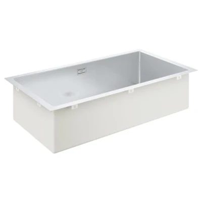 Afbeelding van Grohe rechthoekige enkele spoelbak bladmontage op onderbouw afvoerplug vuilafstotend rvs 304 hxbxd 200x864x464mm 31580sd1