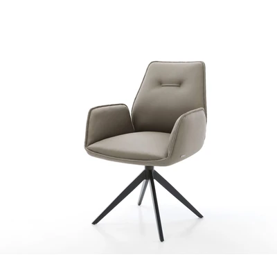 Afbeelding van DELIFE Draaistoel Zoa Flex echt leer mud kruisframe breed zwart 360 draaibaar rocker functie pocketveer kern