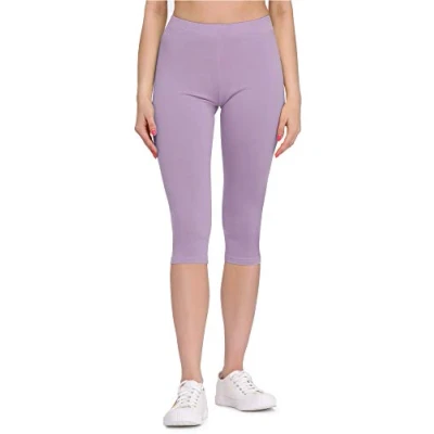 Afbeelding van Bellivalini BLV BLV50 148 LE Dames Capri Leggings Sport Vrijetijdsbroek 3/4 Lengte Viscose Sporbroek Yogabroek Lichtviolet L