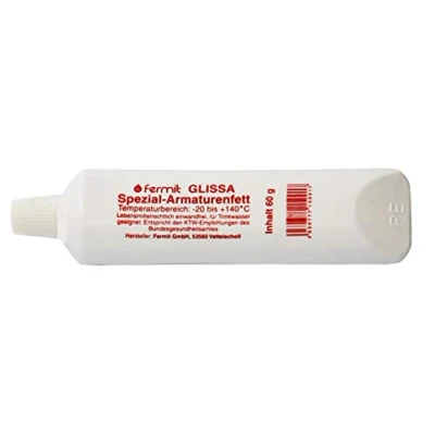 Afbeelding van Fermit (GLISSA speciaal armatuurvet) volgens NSF H 1 vrijgegeven en DIN 51502 van het Duitse Federale Gezondheidsbureau (60 gram tube)