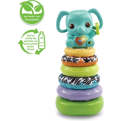 Afbeelding van VTech 3 in 1 Stapel &amp; Leer Olifant Educatief Speelgoed met Bewegingssensor en Geluidseffecten Van 6 tot 36 Maanden