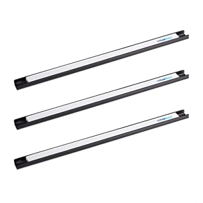 Afbeelding van Relaxdays magneetstrip 3 stuks, voor gereedschap, sterke magneet, werkplaats, garage, kantoor, 45 cm, staal, zwart/wit