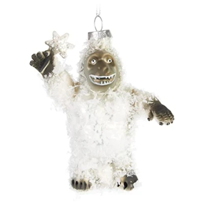 Afbeelding van BRUBAKER Handgeschilderde Glazen Kerstbal Grappig Motief Handgeblazen Kerstboom Decoratie Figurines Grappige Deco Hanger Boombal Kerst Yeti