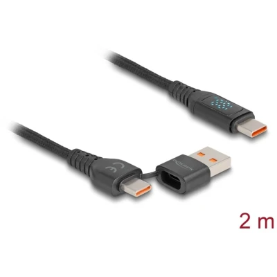 Afbeelding van Delock USB 2.0 Schnellladekabel Type C™ + Typ A Stecker zu U