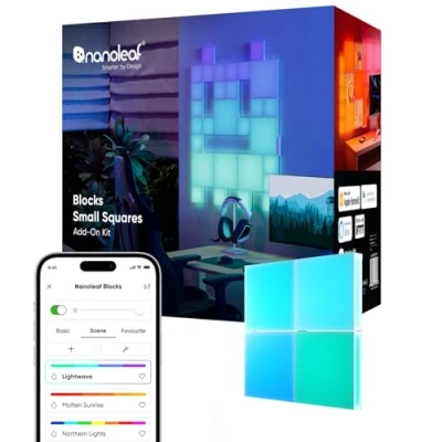 Afbeelding van Nanoleaf Blocks Small Squares Uitbreidingsset 4 RGBW Google, Apple, Alexa Compatibel