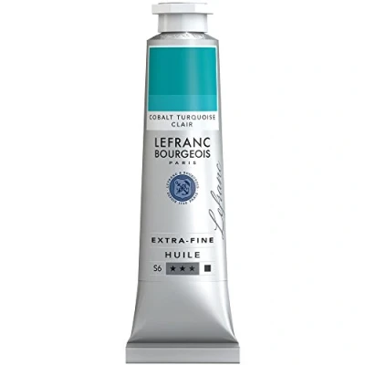 Afbeelding van Lefranc Bourgeois 405094 Extra fijne olieverf met hoogwaardige kunstenaarspigmenten, lichtecht, verouderingsbestendig 40ml Tube, Cobalt Turquoise Light