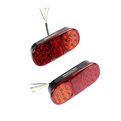 Afbeelding van ETUKER 1 Paar LED Trailer Lights Achterlamp, 12 V Universele Waterdichte Achterlicht Indicator Licht Met Kentekenplaat Lamp, voor Caravan/Truck/Trailer/Achterlicht/Boot (1