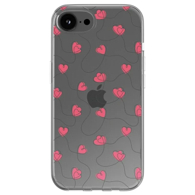 Afbeelding van imoshion hoesje Geschikt voor iPhone 16e Design Dusty Rose Connected Hearts