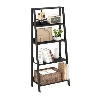 Afbeelding van Furinno 5 Tier Ladder Boekenkast Display Plank, Espresso