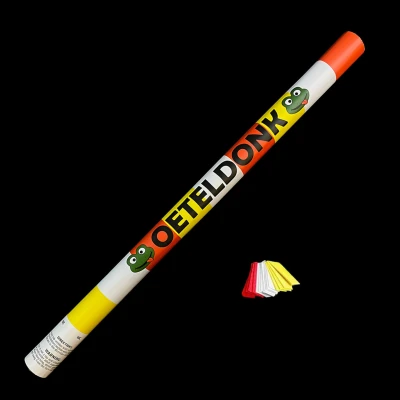 Afbeelding van Budget confetti kanon Oeteldonk Rood Wit Geel 80cm
