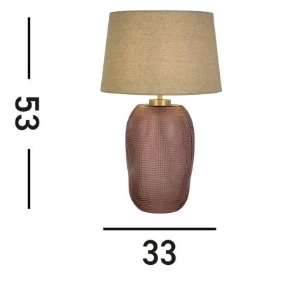 Afbeelding van Searchlight Schemerlamp Amethyst roze glas EU44652PI
