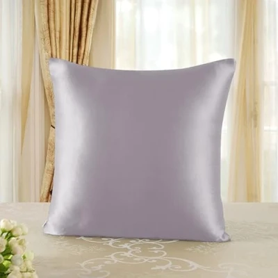 Afbeelding van townssilk Kussensloop 100% pure moerbeizijde, 19 momme, dubbelzijdig, ter bescherming van haar en huid, verborgen ritssluiting, draaddichtheid 600, 1 stuk, 60 x cm, lilapaars