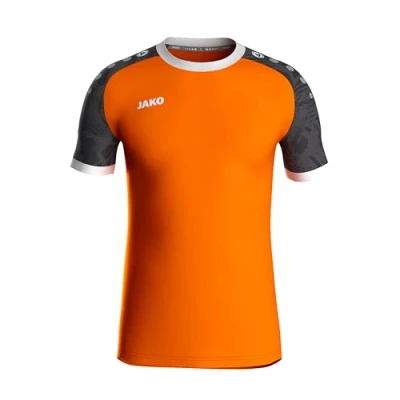 Afbeelding van Jako Iconic Shirt Korte Mouw Heren Fluo Oranje / Zwart Maat: 3XL