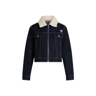 Afbeelding van KARL Lagerfeld IKON Spijkerjas, Dames, Maat: Large, Dark blue