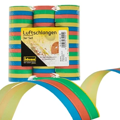 Afbeelding van IDEAF Idena 8274021 Papieren slingers, 3 rollen, veelkleurig, decoratie, verjaardag, carnaval, themafeest