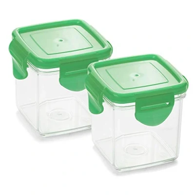 Afbeelding van Genius Nicer Dicer Quick opvangbak incl. vershouddeksel in groen 200ml (4 delen) opvangdoos doos om te snijden, bewaren en transporteren