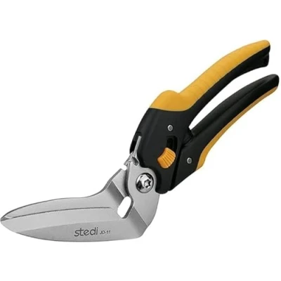 Afbeelding van stedi 22 cm tapijtschaar, hoogwaardige schaar, universele met fijn gekartelde messen van koolstofhoudend roestvrij staal, eenvoudig snijden elektrische kabels, stof, ijzeren platen