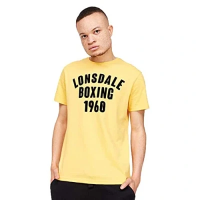 Afbeelding van Lonsdale Normale Passform Pitsligo Tshirt print, Heren, Maat: Medium, Yellow black