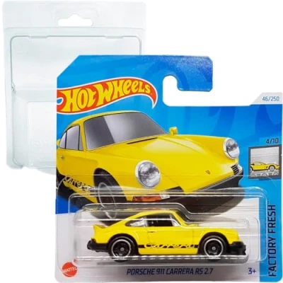 Afbeelding van Friki Monkey Hot Wheels Porsche 911 Carrera RS 2.7 Factory Fresh 4/10 (46/250) HTC49 korte kaart Mattel 2024 + blisterverpakking en kaartbeschermer