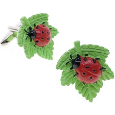 Afbeelding van Lievebees met blad manchetknopen