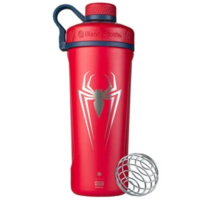 Afbeelding van BlenderBottle Marvel Radian Shaker Cup Geïsoleerde roestvrijstalen waterfles met garde, 28 oz, Spider Man