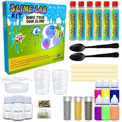 Afbeelding van Desire Deluxe Schleim Set (30 teilig) zum selber machen, ideales Slime Spielzeug für Kinder ab 3 4 5 6 7 8 9 10 Jahren, Wissenschaft Lernspiel, Geschenk Jungen und Mädchen