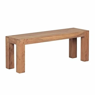 Afbeelding van FineBuy Eetkamerbank 120 x 45 35 cm Acacia Massief Hout Bankje Eettafel Zitbank Eetkamer Houten Bank zonder Rugleuning