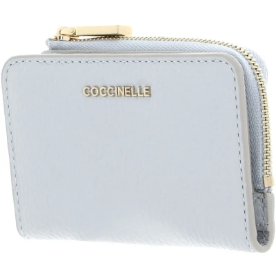 Afbeelding van COCCINELLE Leren kaarthoes Metallic Soft Credit Card Holder Snow Lichtgrijs