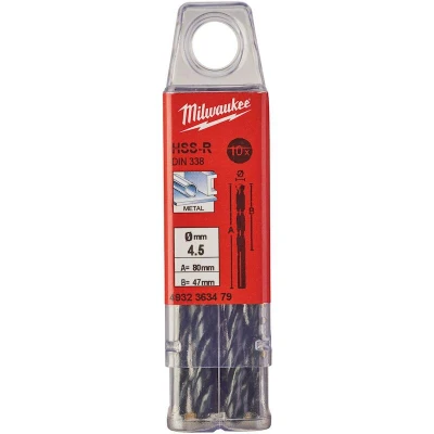 Afbeelding van Metaalboor Hss R 4,5 X 80 Mm (10 Stuks)