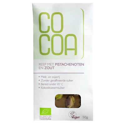 Afbeelding van Cocoa Reep Pistachenoten Zout 50 gram