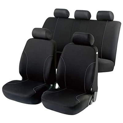 Afbeelding van WALSER, Allessandro Autostoelhoes, polyester, complete set met ritssluiting, Zip IT autohoezen voor normale stoelen, 2 voorstoelhoezen, 1 achterbankhoes