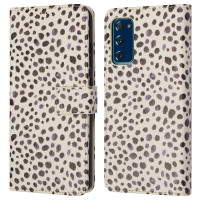 Afbeelding van Samsung Galaxy S20 FE Hoesje Kunstleder iMoshion Bookcase Black And White Dots Telefoonhoesje