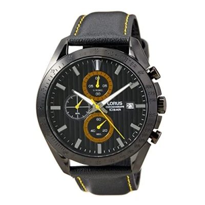 Afbeelding van Lorus Heren analoog kwarts horloge met lederen armband RM309HX9