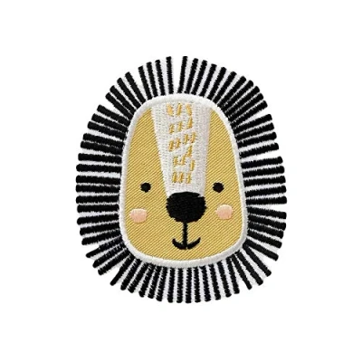 Afbeelding van Mono Quick Strijkplaatje patch applicatie om op te strijken dierentuin dieren leeuwenkop 6,5 cm x 7,5