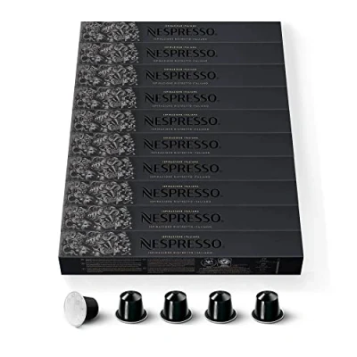 Afbeelding van NESPRESSO originele Ristretto, donkere roostering, compatibel met capsulemachines, capsuleset van 100 koffiecapsules