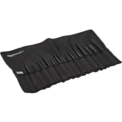 Afbeelding van Amazon Basics Pons en beitelset, van chroom vanadium staal met opbergtas, 16 stuks