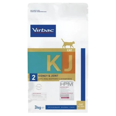 Afbeelding van Dubbelpak 2x 3kg Virbac Veterinary HPM Cat Kidney &amp; Joint Support KJ2 Katten Droogvoer